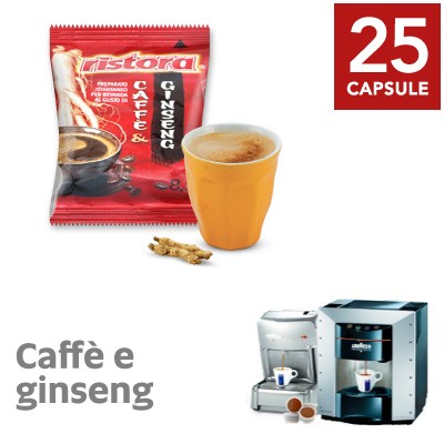 25 capsule caffe al Ginseng Ristora,compatibili Lavazza* Espresso Point* ,  Polti , Kimbo - Capsule & Coffee